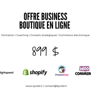 Offre Business - Boutique en ligne Quidd